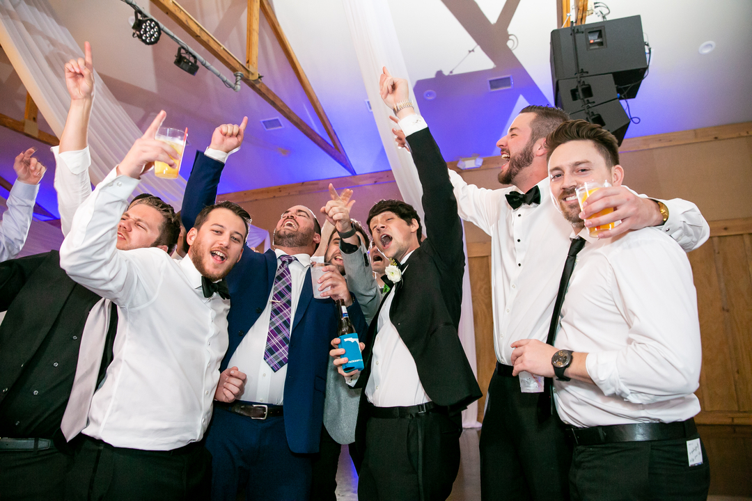 Lively party with formal attire and vibrant lighting in Jacksonville